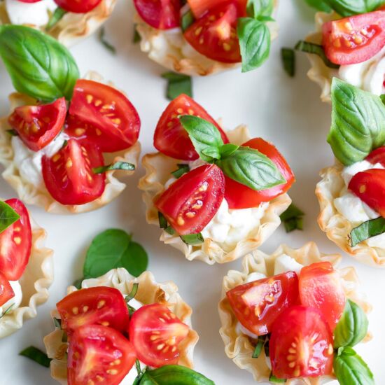 Bruschetta Phyllo Cups - Recipe photo by peasandcrayons