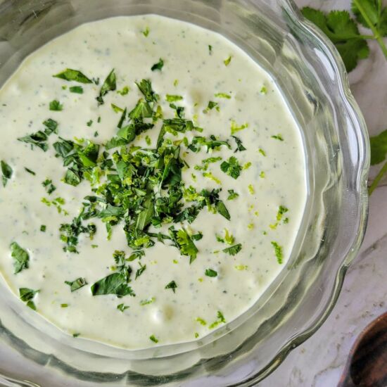 Zesty Cilantro Lime Crema - Recipe photo by Hip Hip Gourmet