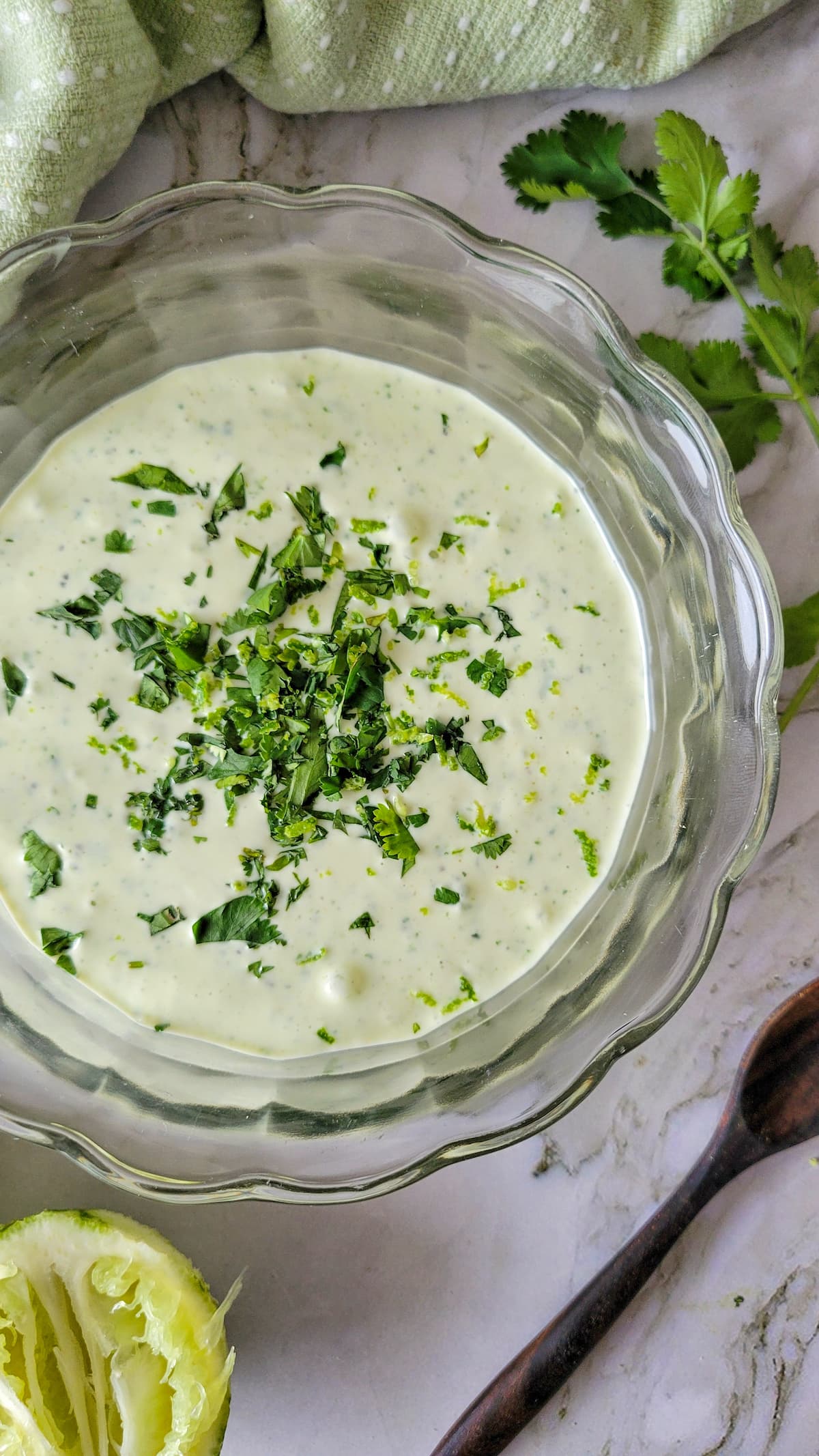 Zesty Cilantro Lime Crema - Recipe photo by Hip Hip Gourmet