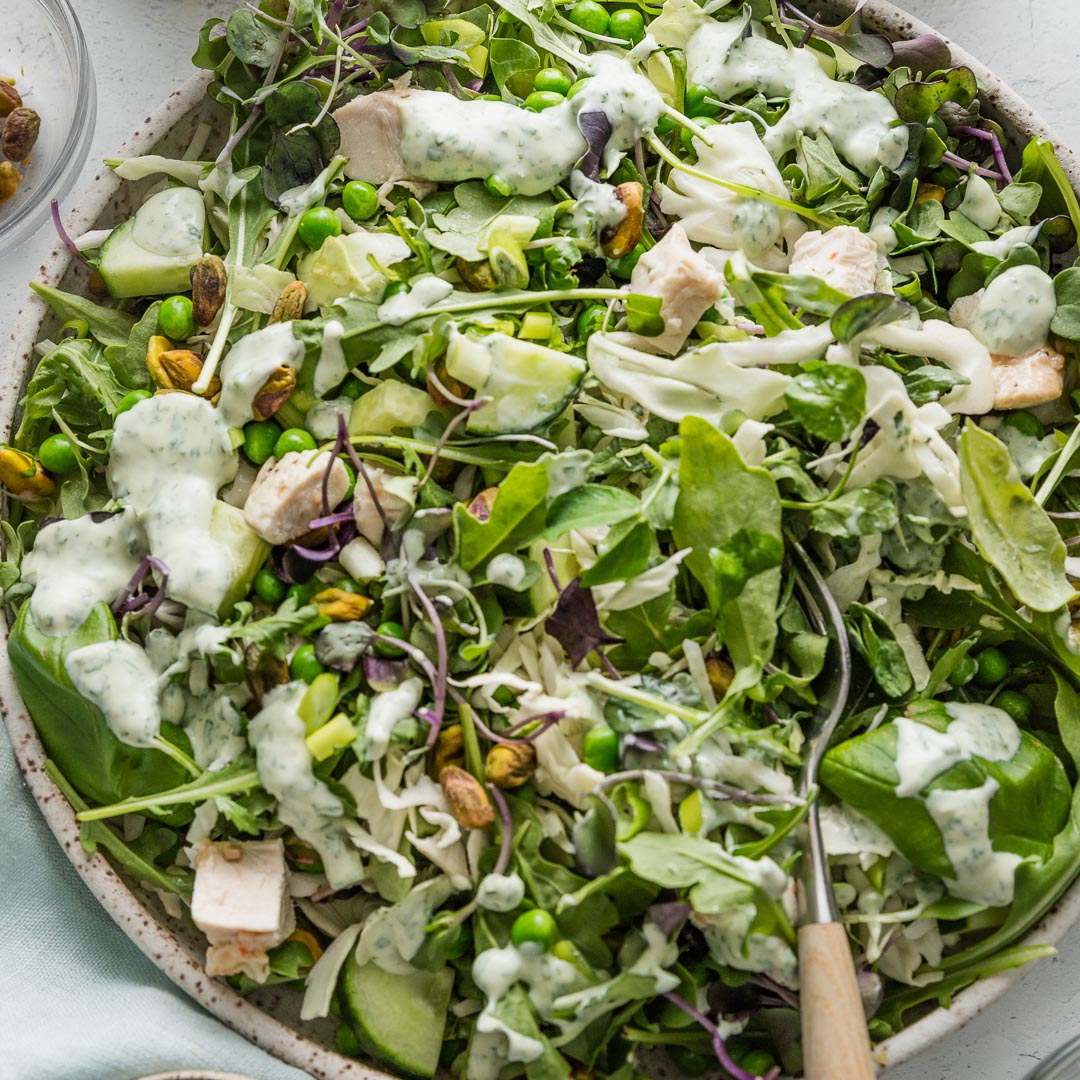 Green Goddess Salad with Chicken - Recipe photo by nourishandfete
