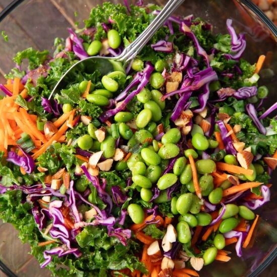 Kale Cabbage Salad - Recipe photo by peasandcrayons