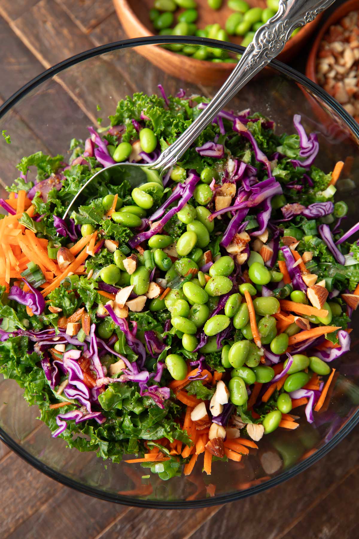 Kale Cabbage Salad - Recipe photo by peasandcrayons