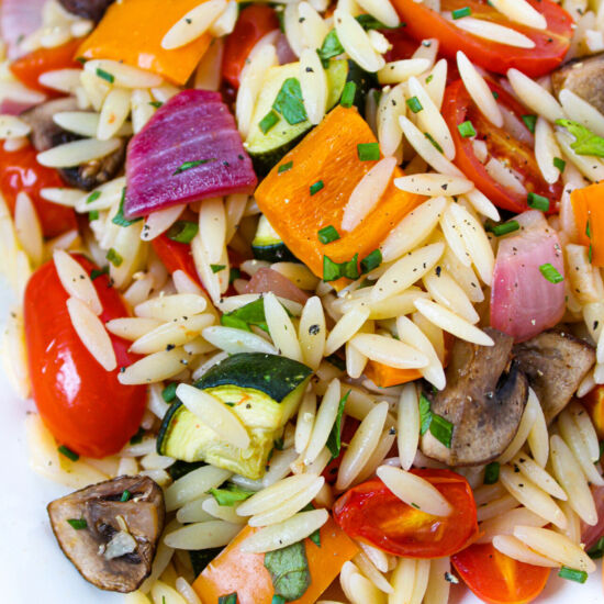 Orzo with Roasted Vegetables - Recipe photo by TheGardenGrazer