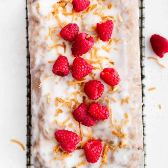 Raspberry Coconut Loaf Cake - Recipe photo by TheSaltyMarshmallow