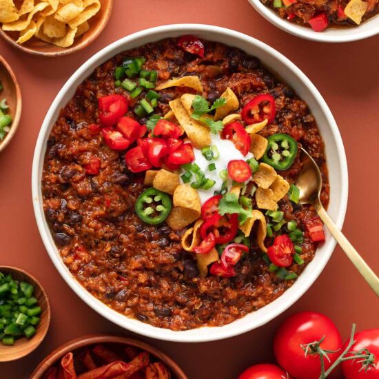 Red Lentil Quinoa Chili - Recipe photo by peasandcrayons