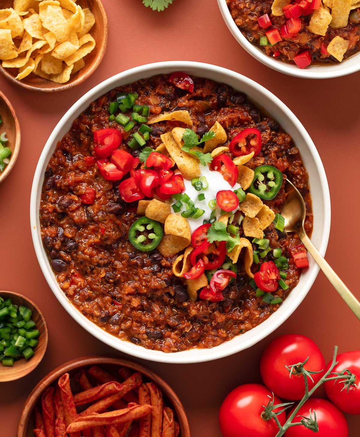 Red Lentil Quinoa Chili - Recipe photo by peasandcrayons