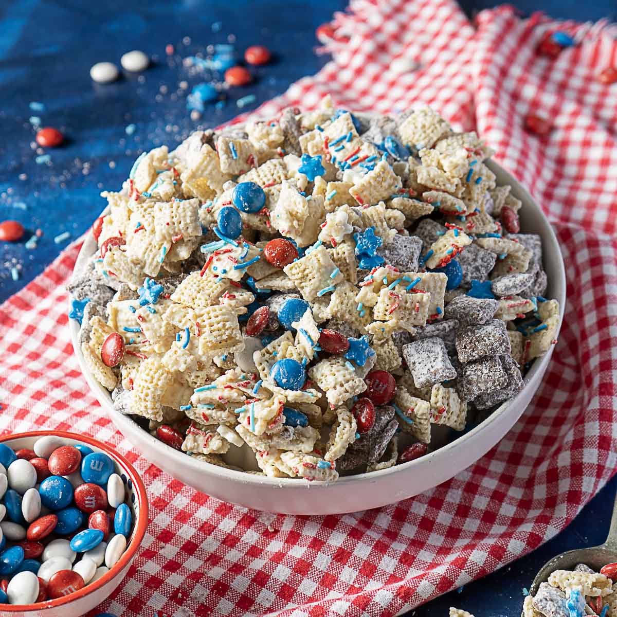 Red White and Blue Puppy Chow - Recipe photo by peelwithzeal