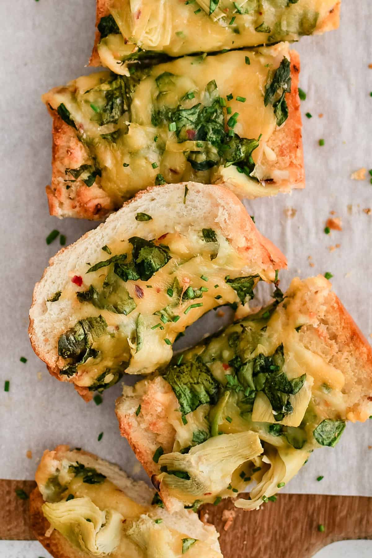 Spinach Artichoke French Bread Pizza - Recipe photo by TheSaltyMarshmallow