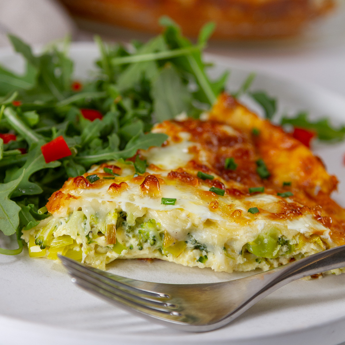 Broccoli Leek Crustless Quiche - Recipe photo by LifeCurrents