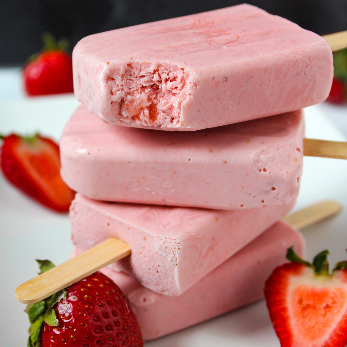 Strawberry Cream Popsicles - Recipe photo by TheGardenGrazer
