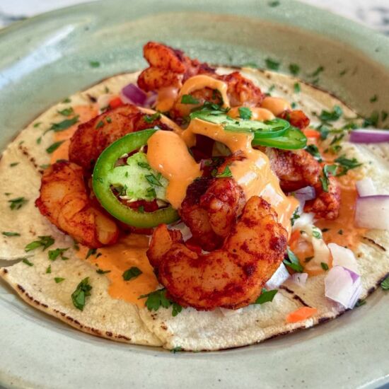 Air Fryer Shrimp Tacos - Recipe photo by Hip Hip Gourmet