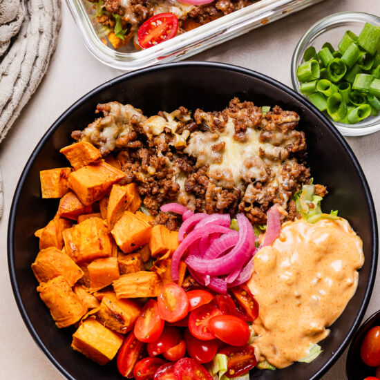 High-Protein Cheeseburger Bowl - Recipe photo by thatproteinlife