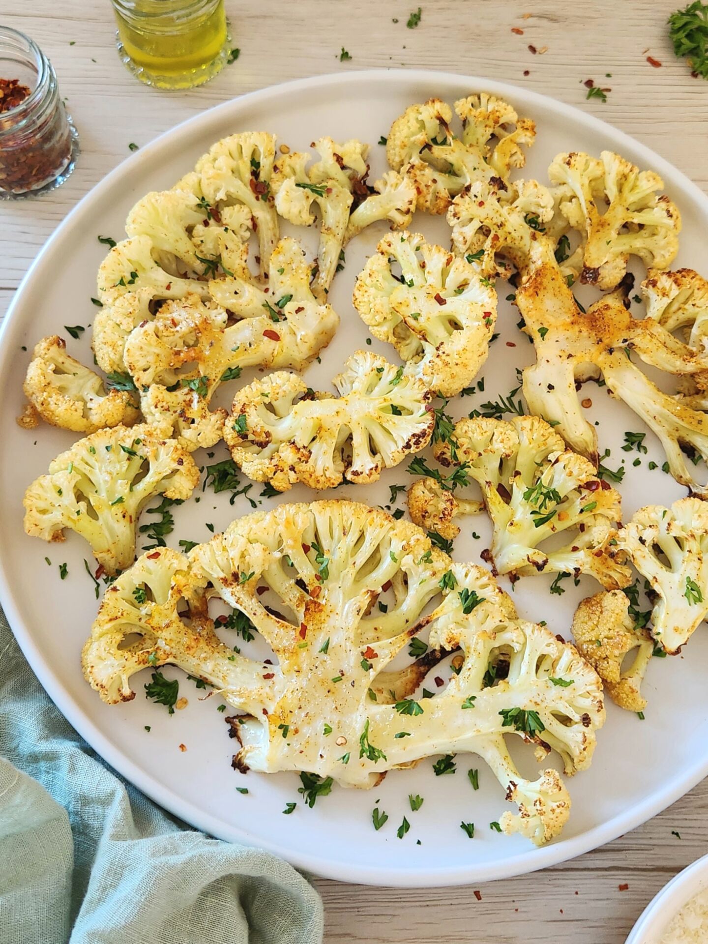 Parmesan Roasted Cauliflower - Recipe photo by Simply Kind Meals