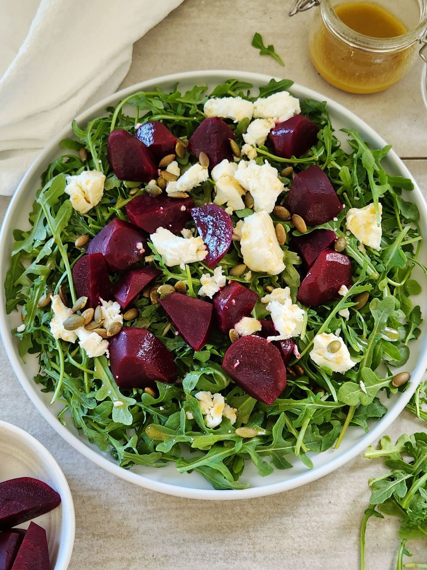 Arugula Beet Goat Cheese Salad - Recipe photo by Simply Kind Meals