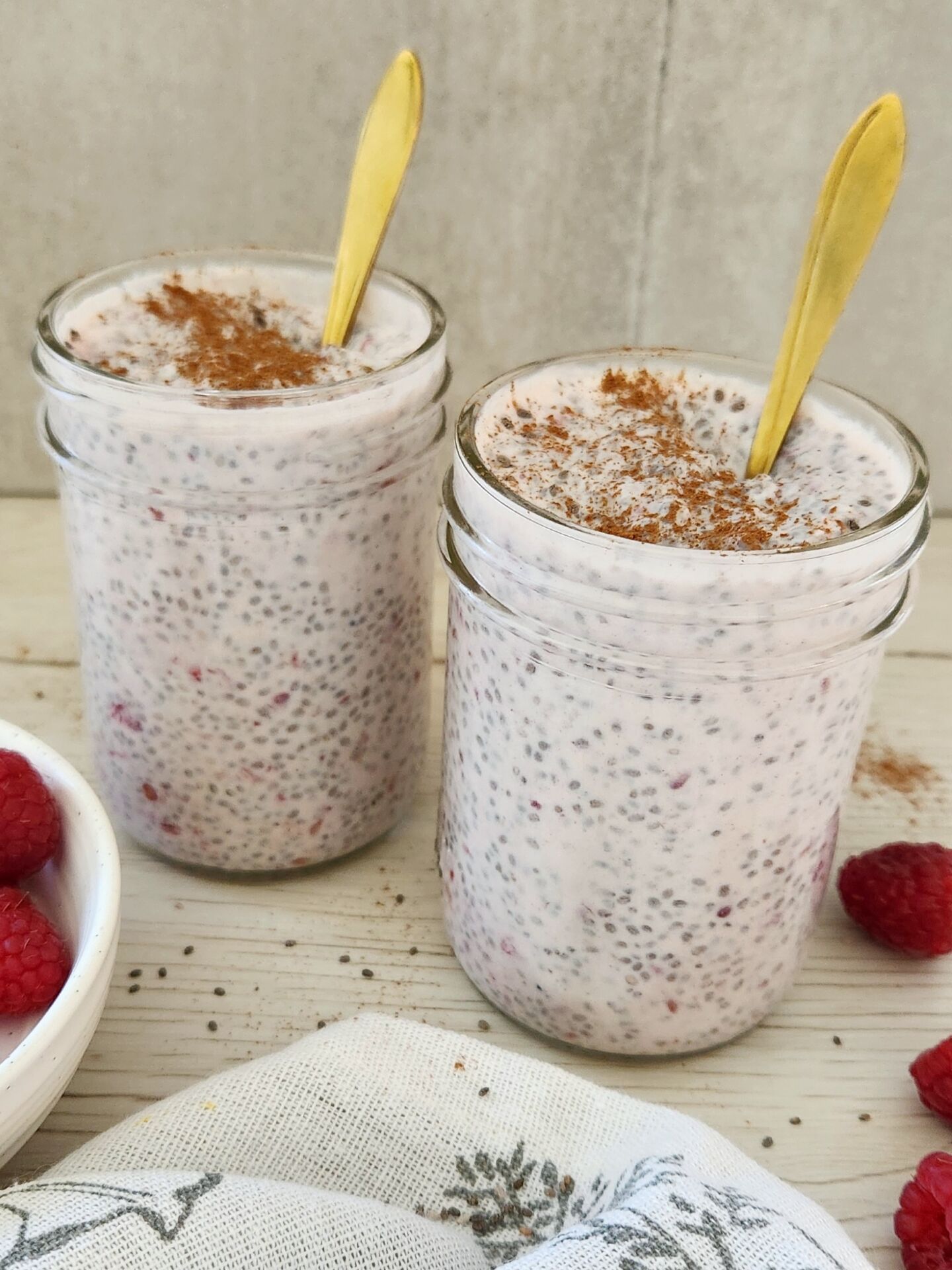 Healthy Raspberry Chia Pudding - Recipe photo by Simply Kind Meals