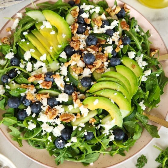 Arugula Blueberry Feta Salad - Recipe photo by Simply Kind Meals