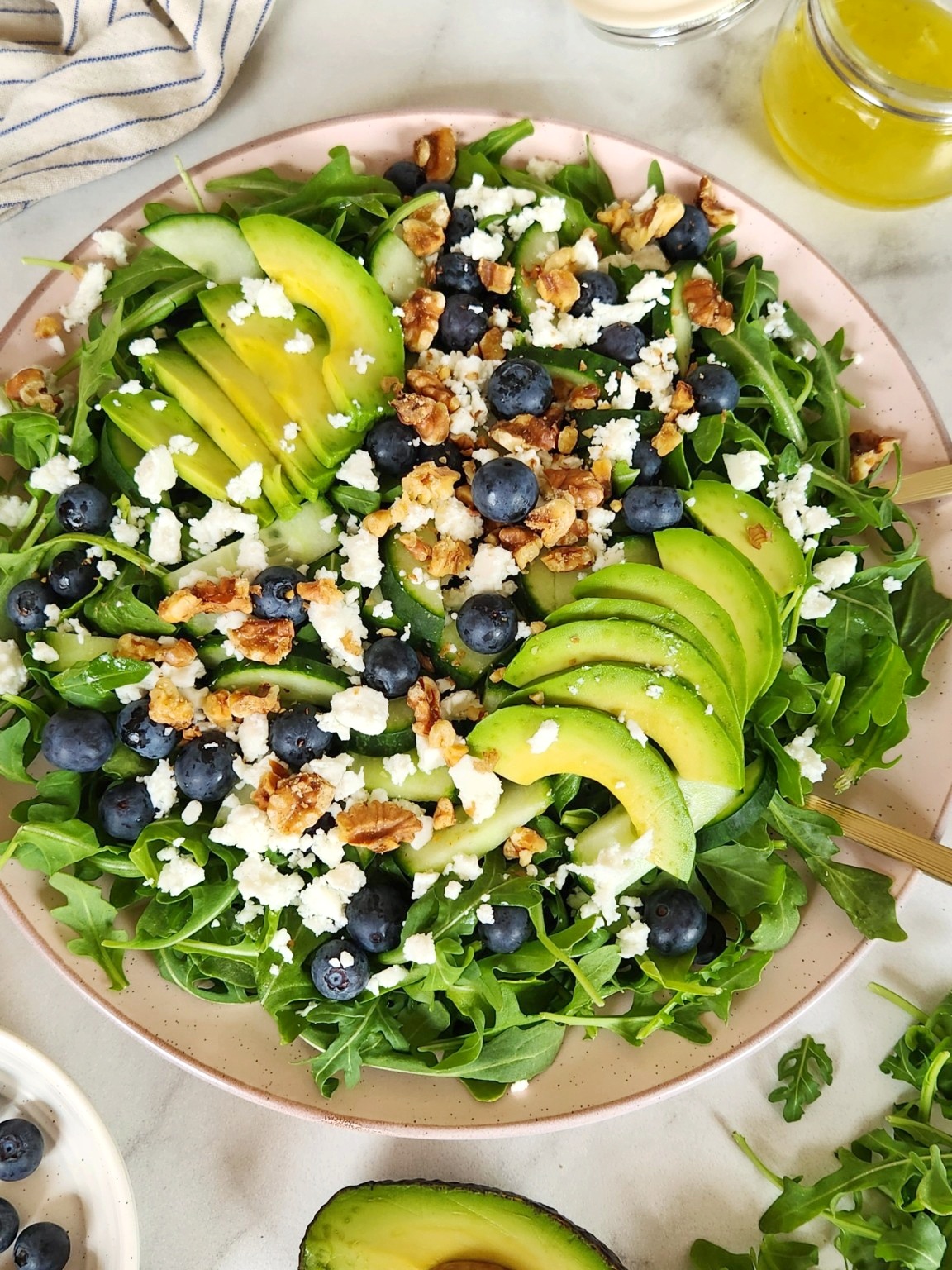 Arugula Blueberry Feta Salad - Recipe photo by Simply Kind Meals
