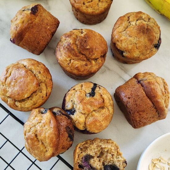 Whole Wheat Banana Blueberry Muffin - Recipe photo by Simply Kind Meals