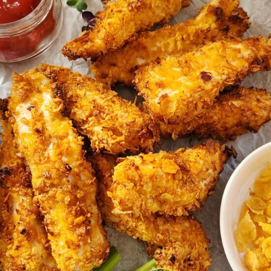 Air Fryer Cornflake Chicken Tenders - Recipe photo by Simply Kind Meals