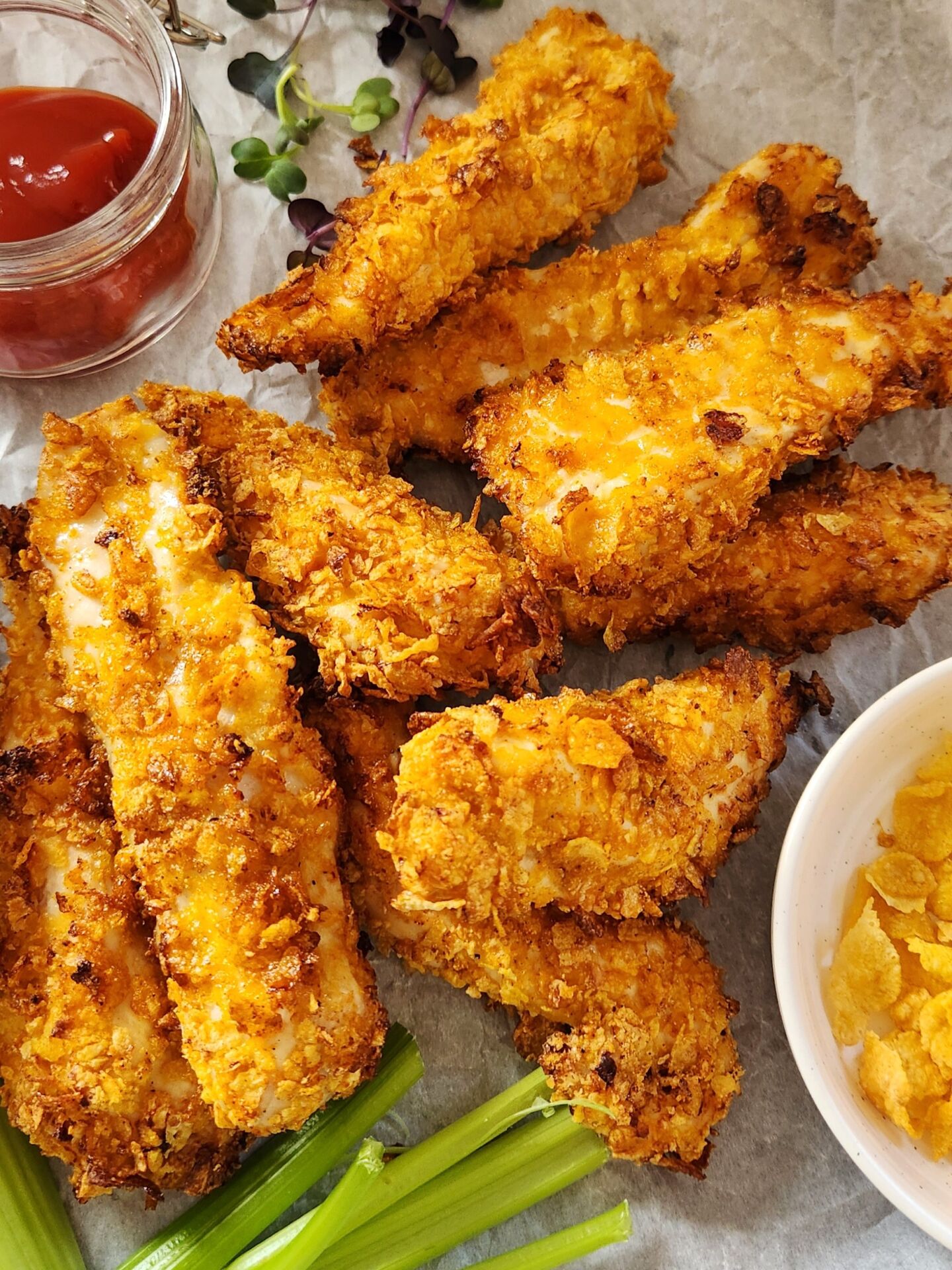 Air Fryer Cornflake Chicken Tenders - Recipe photo by Simply Kind Meals