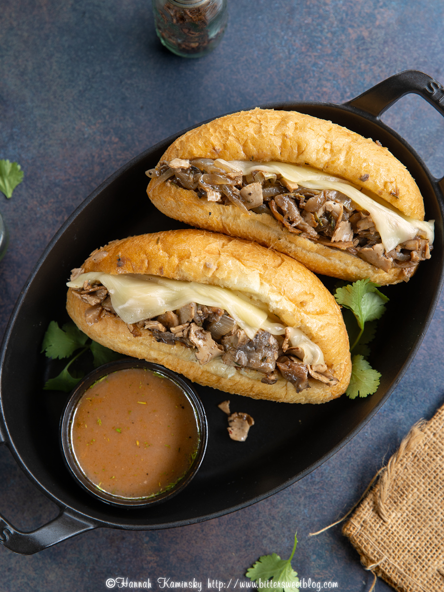 Oyster Mushroom French Dip Sandwich - Recipe photo by BitterSweet