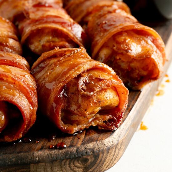 Hot Honey Bacon Wrapped Chicken - Recipe photo by TheDeliciousSpoon