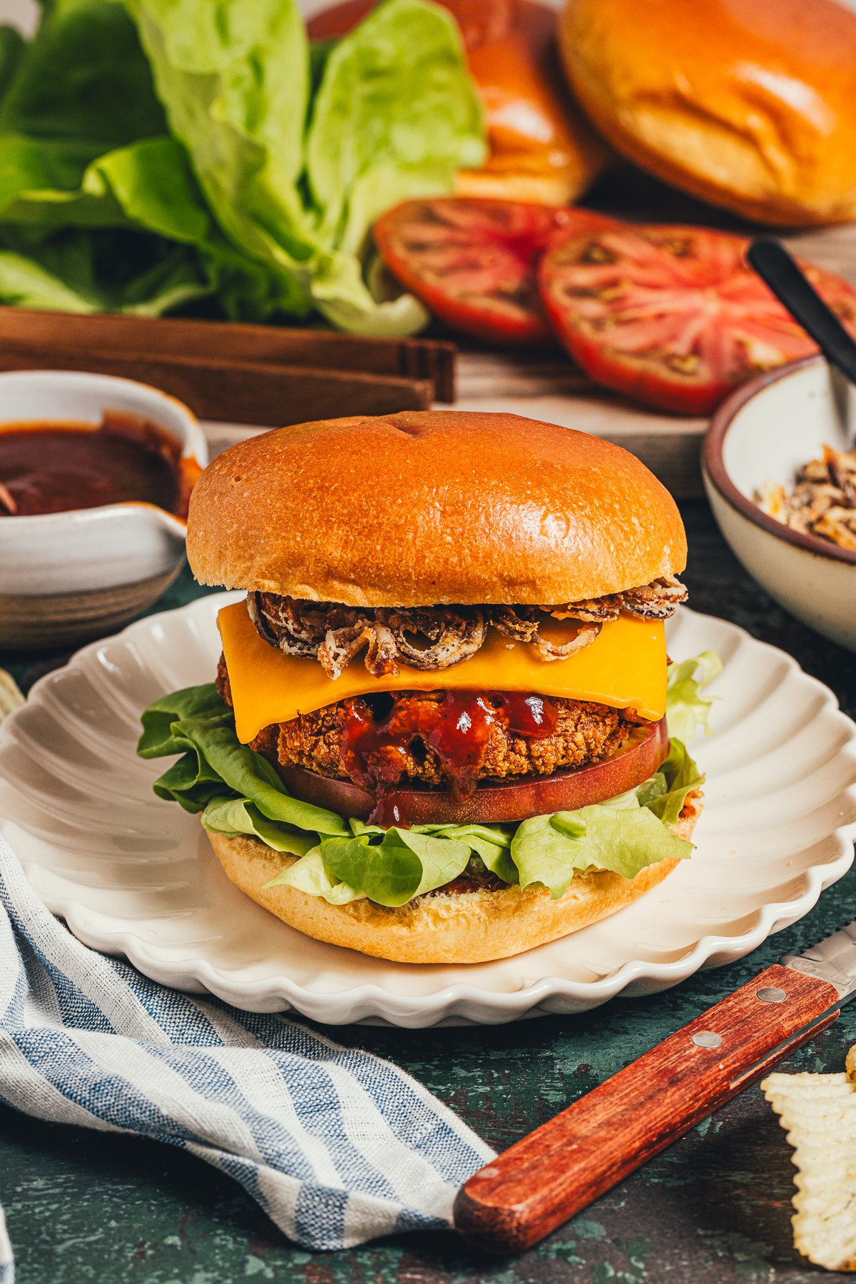 Baked BBQ Tofu Burger - Recipe photo by sweetmiscellany