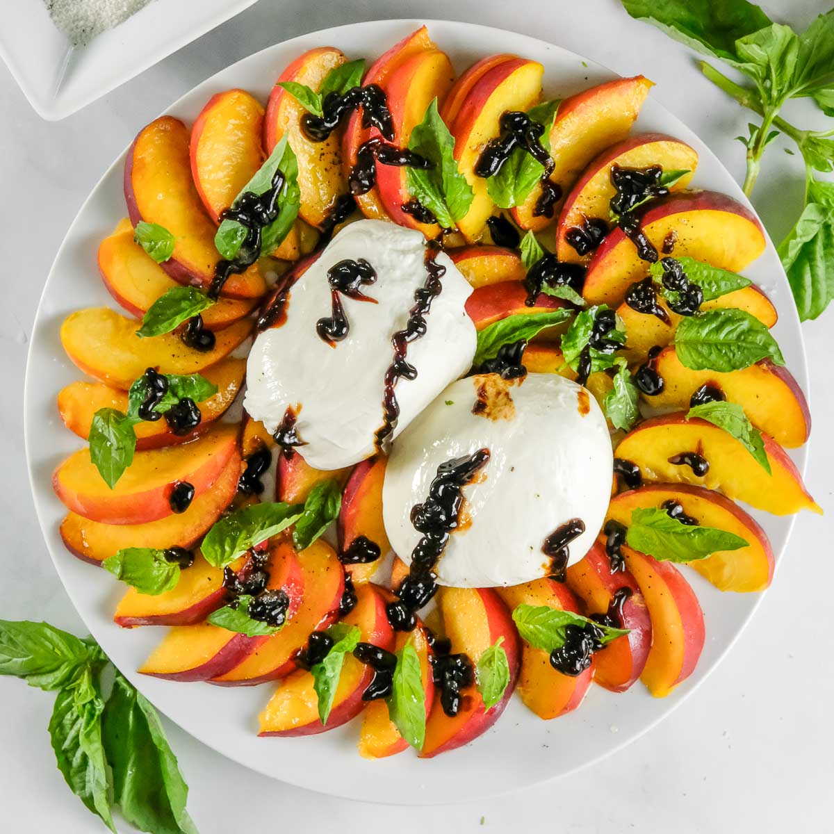 Burrata Peach Salad - Recipe photo by ToSimplyInspire