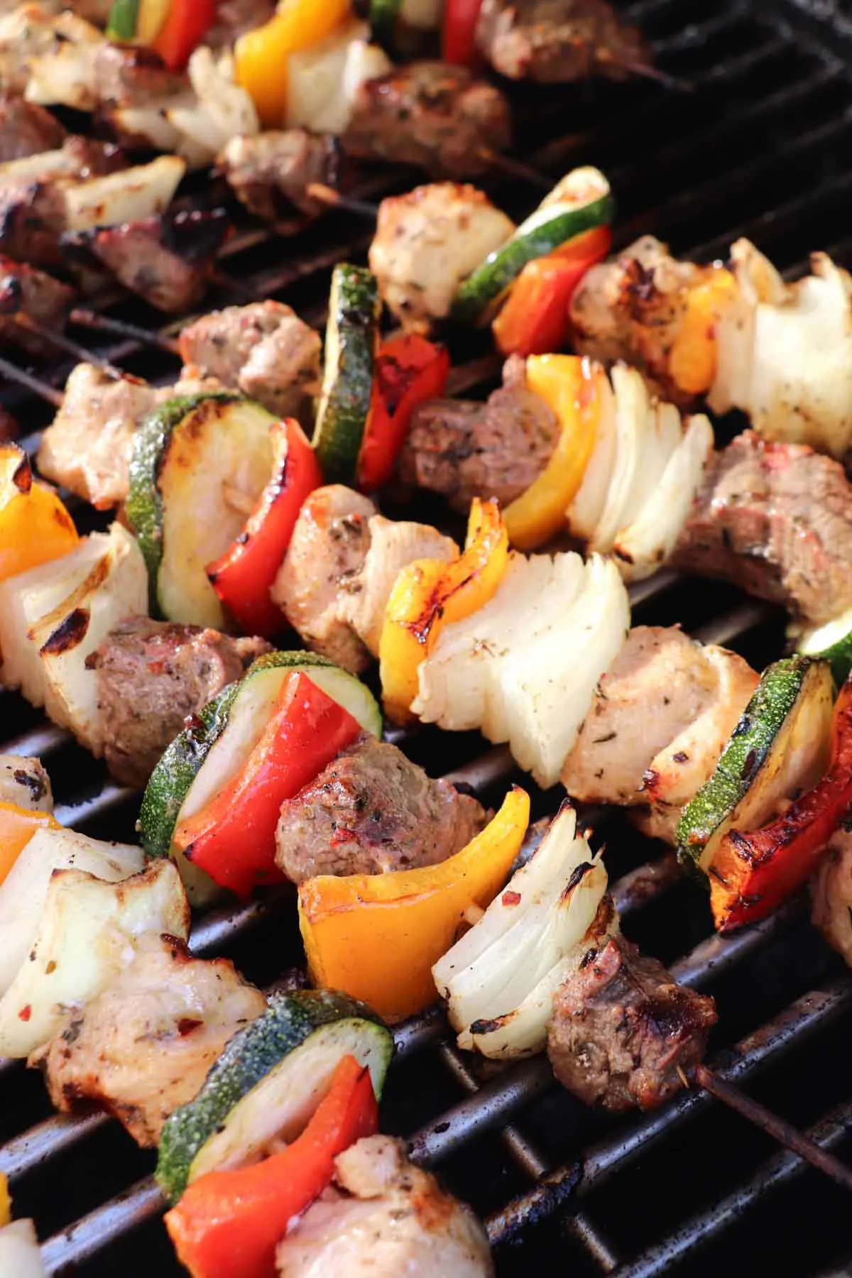 Steak, Chicken, and Veggie Kabobs - Recipe photo by cookingwithconks