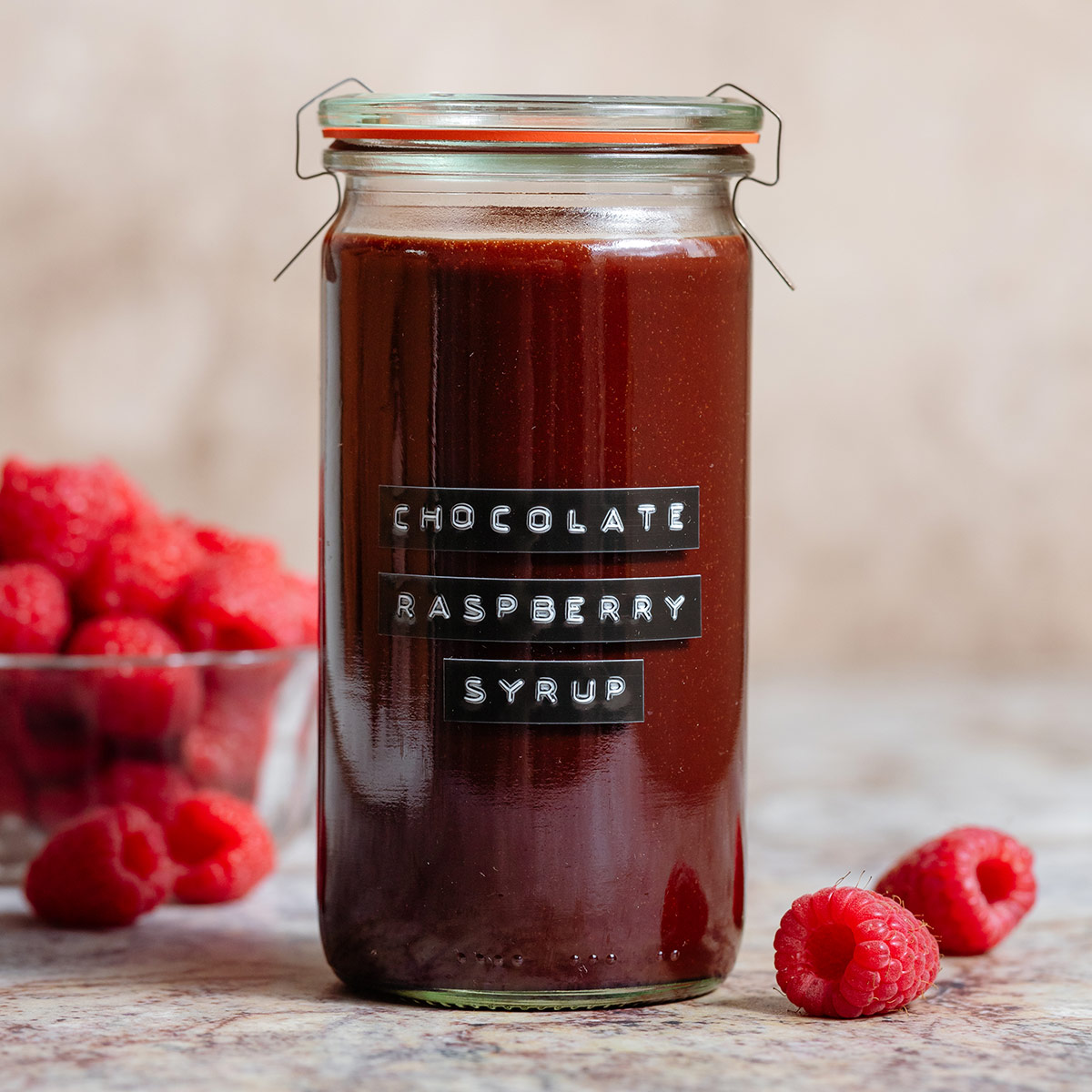 Chocolate Raspberry Syrup - Recipe photo by thehealthfulideas