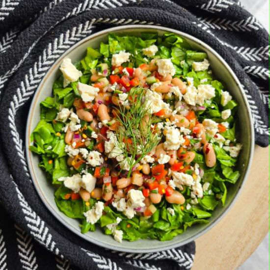 Chopped White Bean Greek Salad - Recipe photo by the_happy_veg