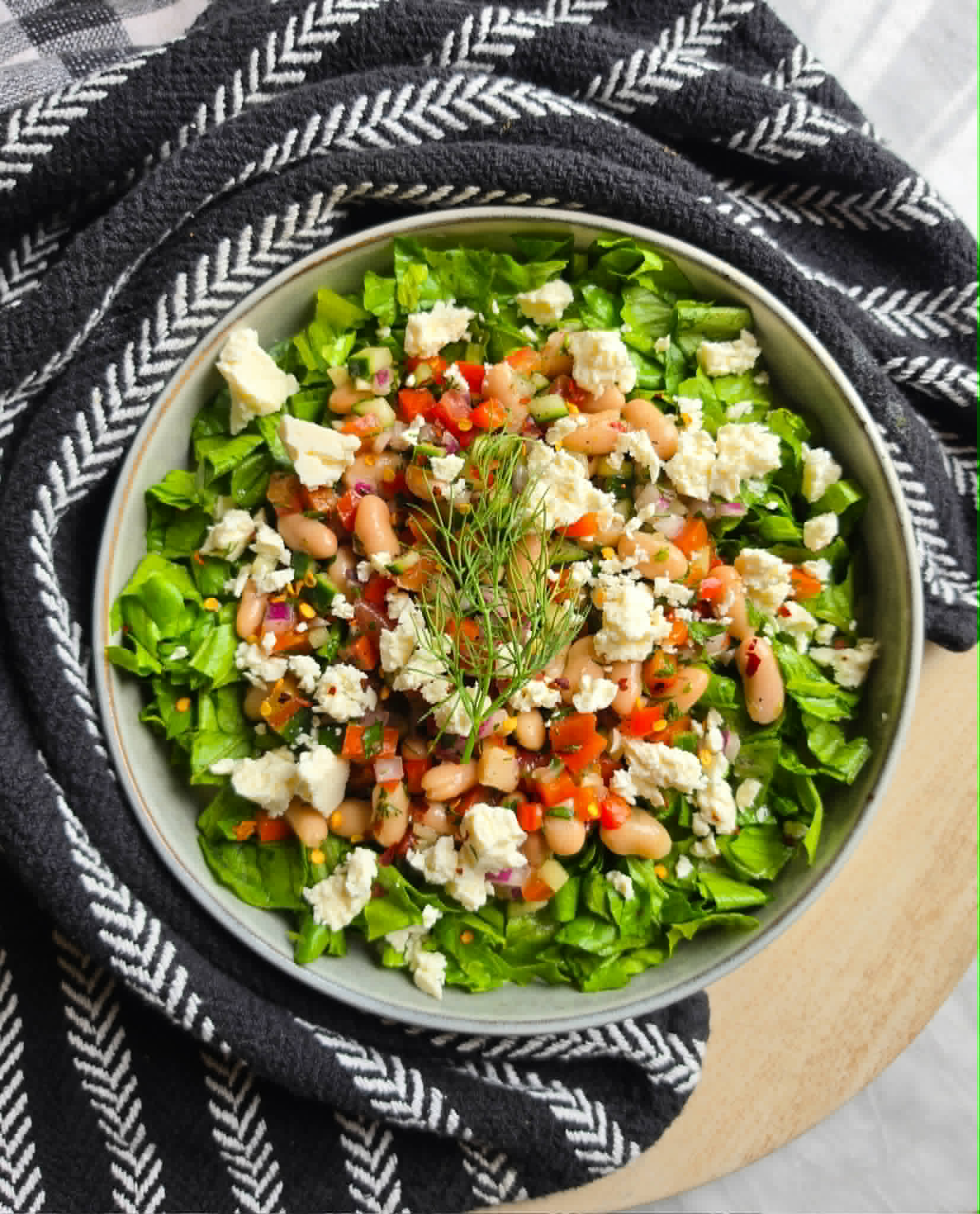 Chopped White Bean Greek Salad - Recipe photo by the_happy_veg