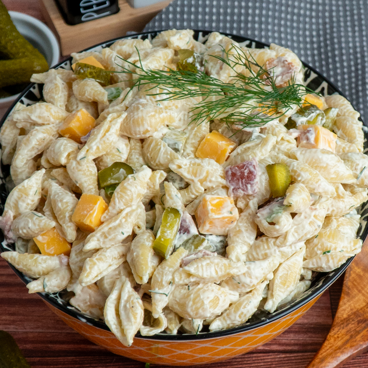 Dill Pickle Pasta Salad - Recipe photo by The Cooking Duo