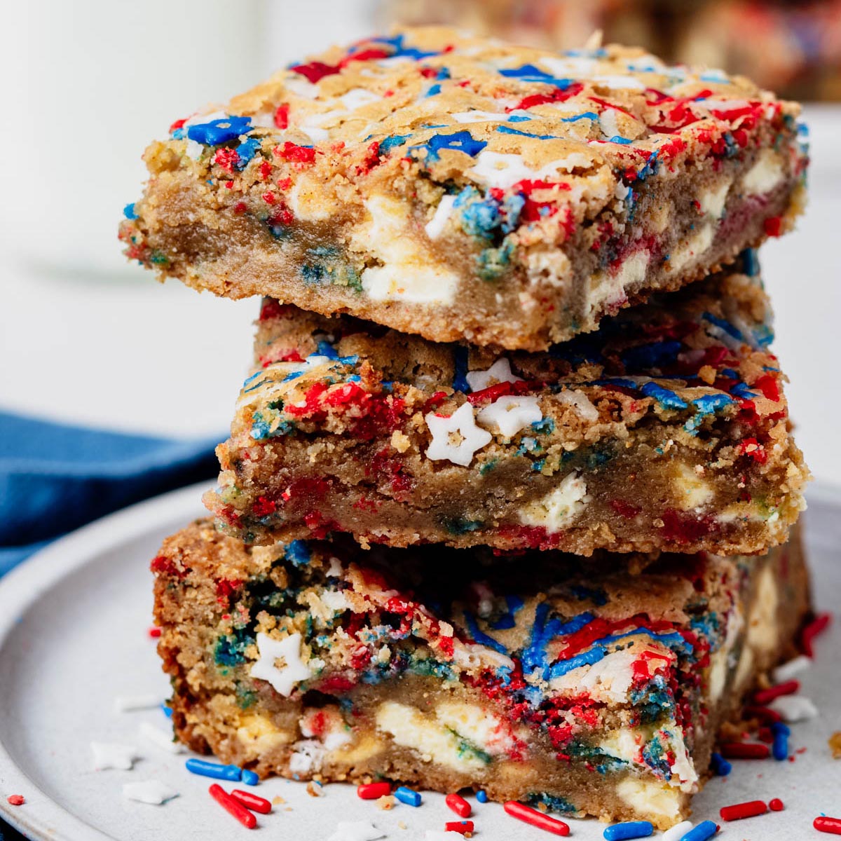 Fireworks Blondies - Recipe photo by HeavenlyHomeCooking
