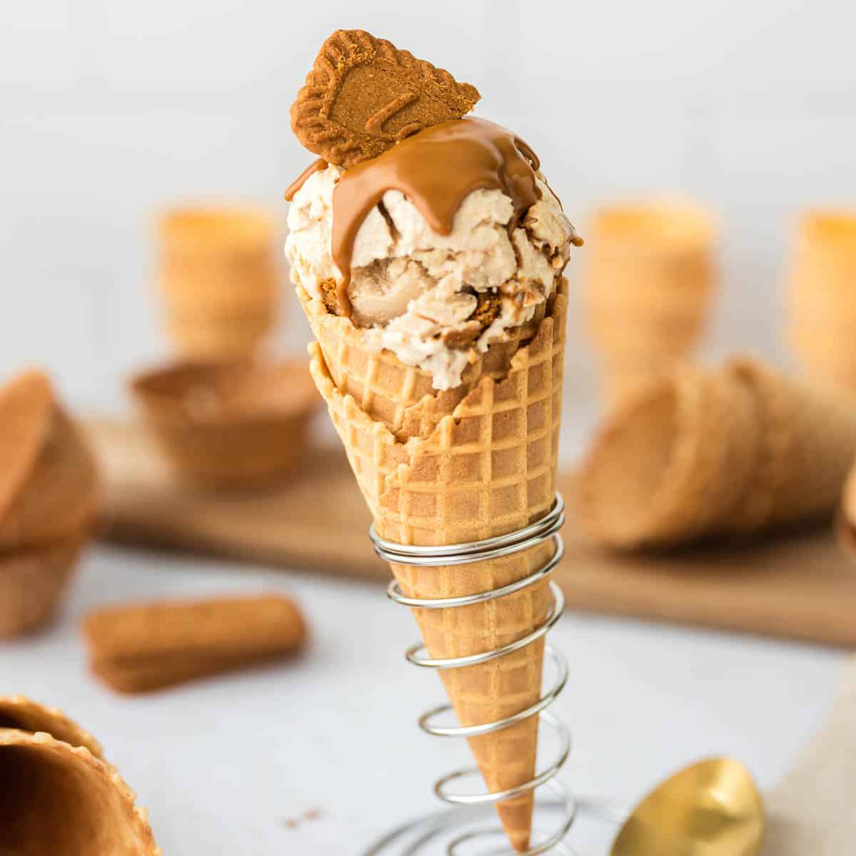 High Protein Biscoff Ice Cream - Recipe photo by The Sprinkled Cakery
