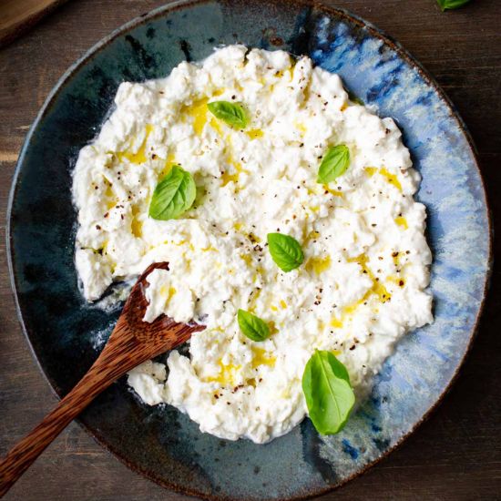 Homemade Stracciatella Cheese - Recipe photo by ColeyCooks