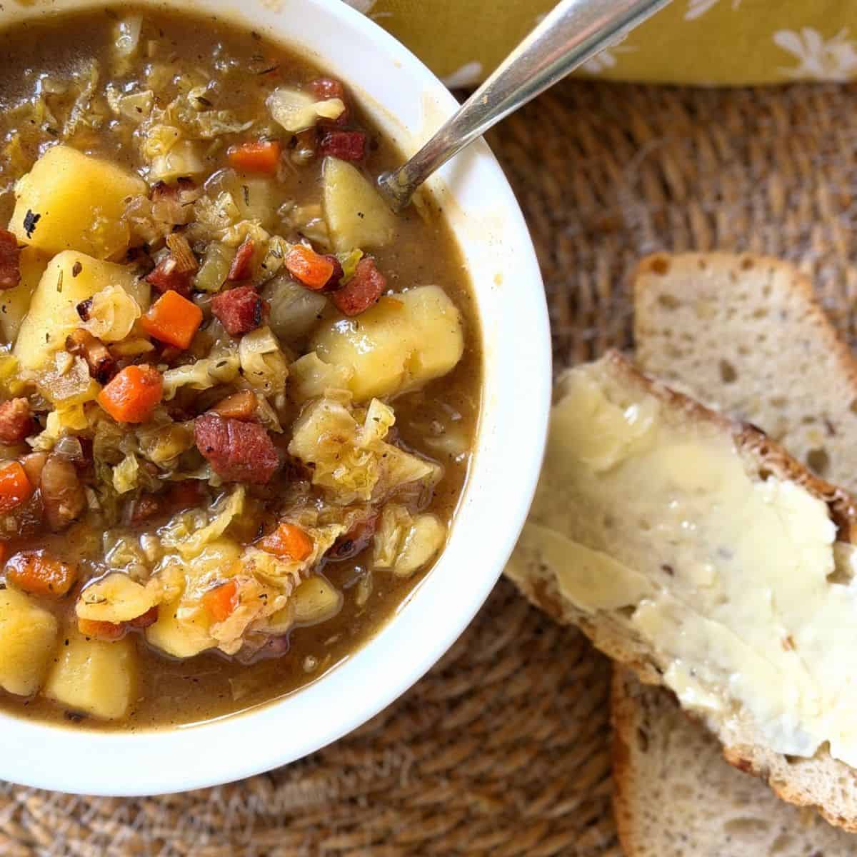 Irish Bacon, Cabbage & Potato Soup - Recipe photo by Dadsfamilykitchen