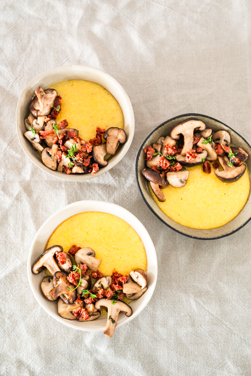 Oven Baked Polenta with Mushrooms - Recipe photo by heinstirred