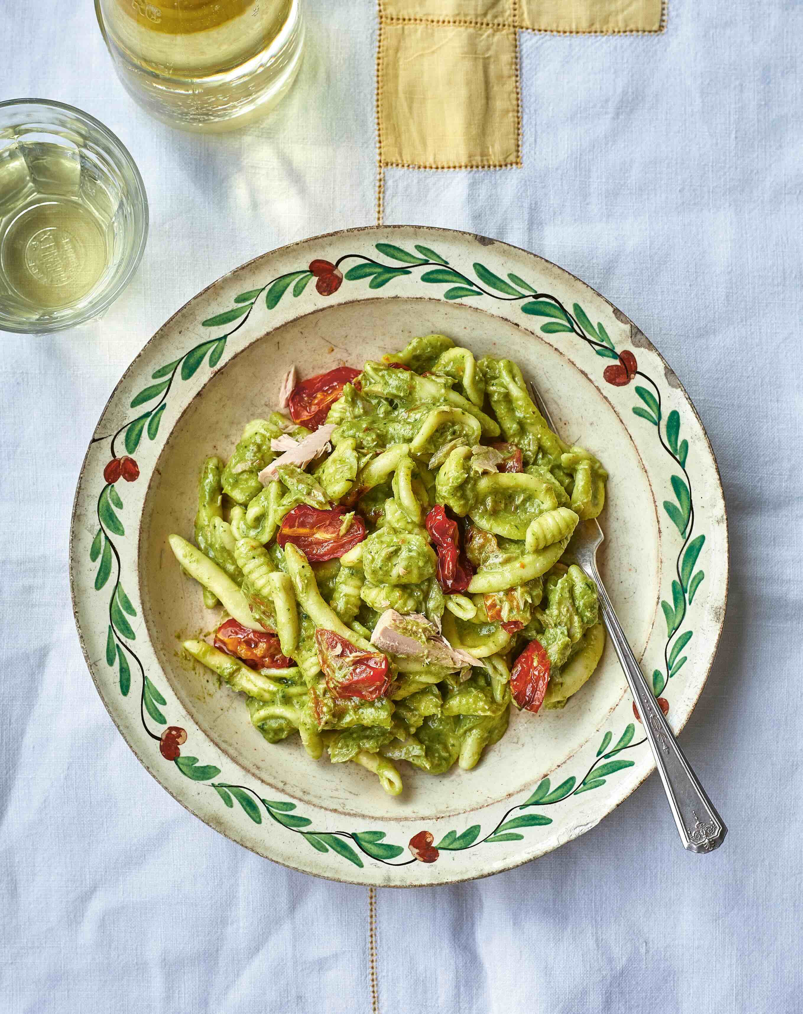 Mixed Pasta with Basil Pesto & Tuna - Recipe photo by coolfooddude