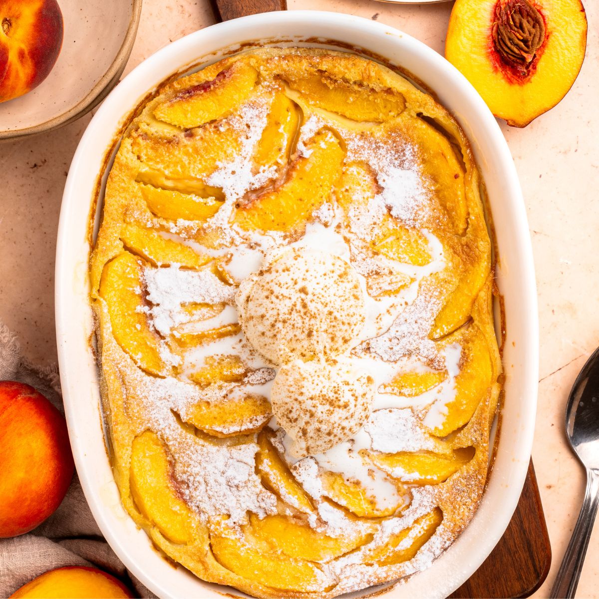 Peach Clafoutis With Bourbon - Recipe photo by asweetthyme