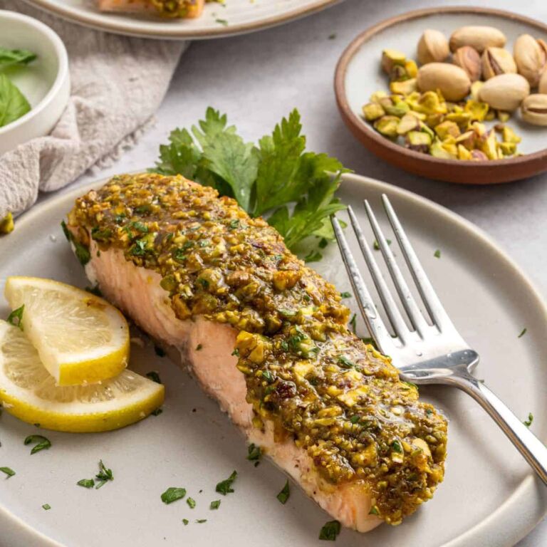 Pistachio Crusted Salmon With Lemon - Recipe photo by asweetthyme