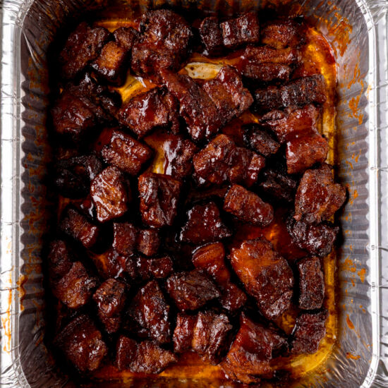 Pork Belly Burnt Ends - Recipe photo by KitchenSanctuary
