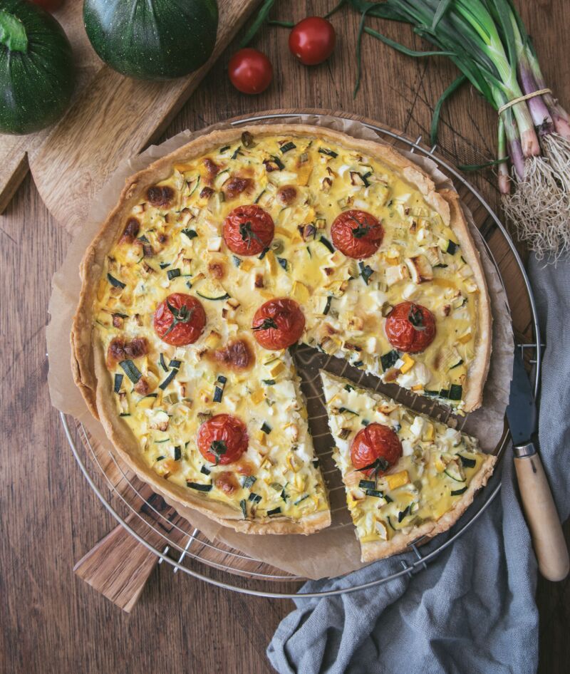 Zucchini Tomato Quiche - Recipe photo by zesttangerine