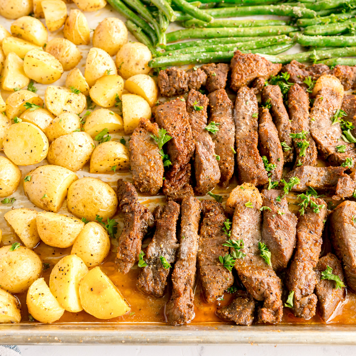 Sheet Pan Steak and Potatoes - Recipe photo by KyleeCooks