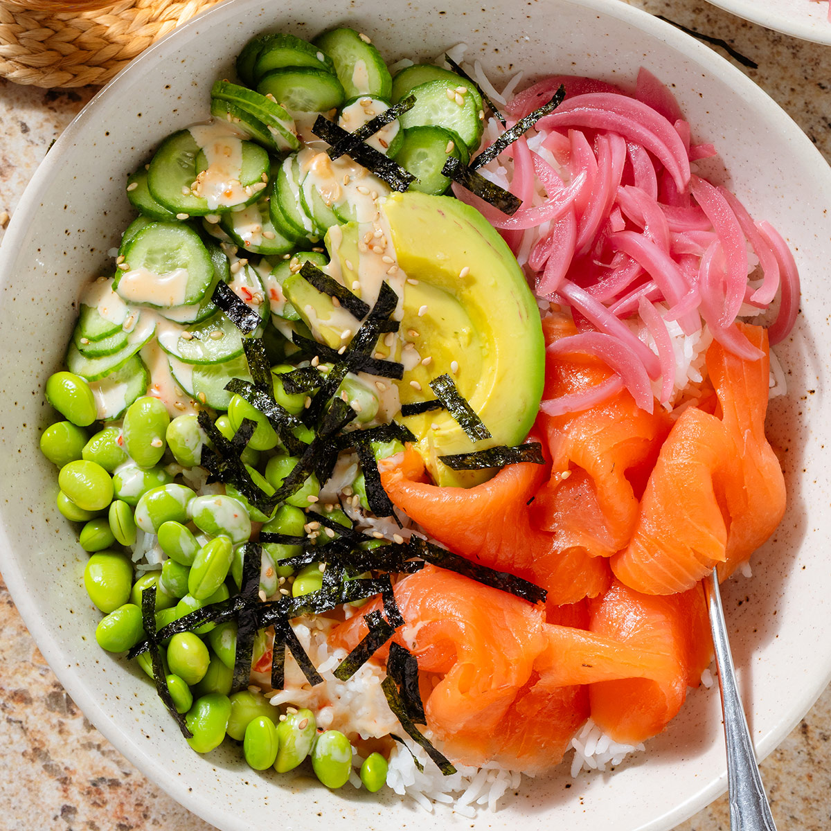 Smoked Salmon Rice Bowl - Recipe photo by thehealthfulideas