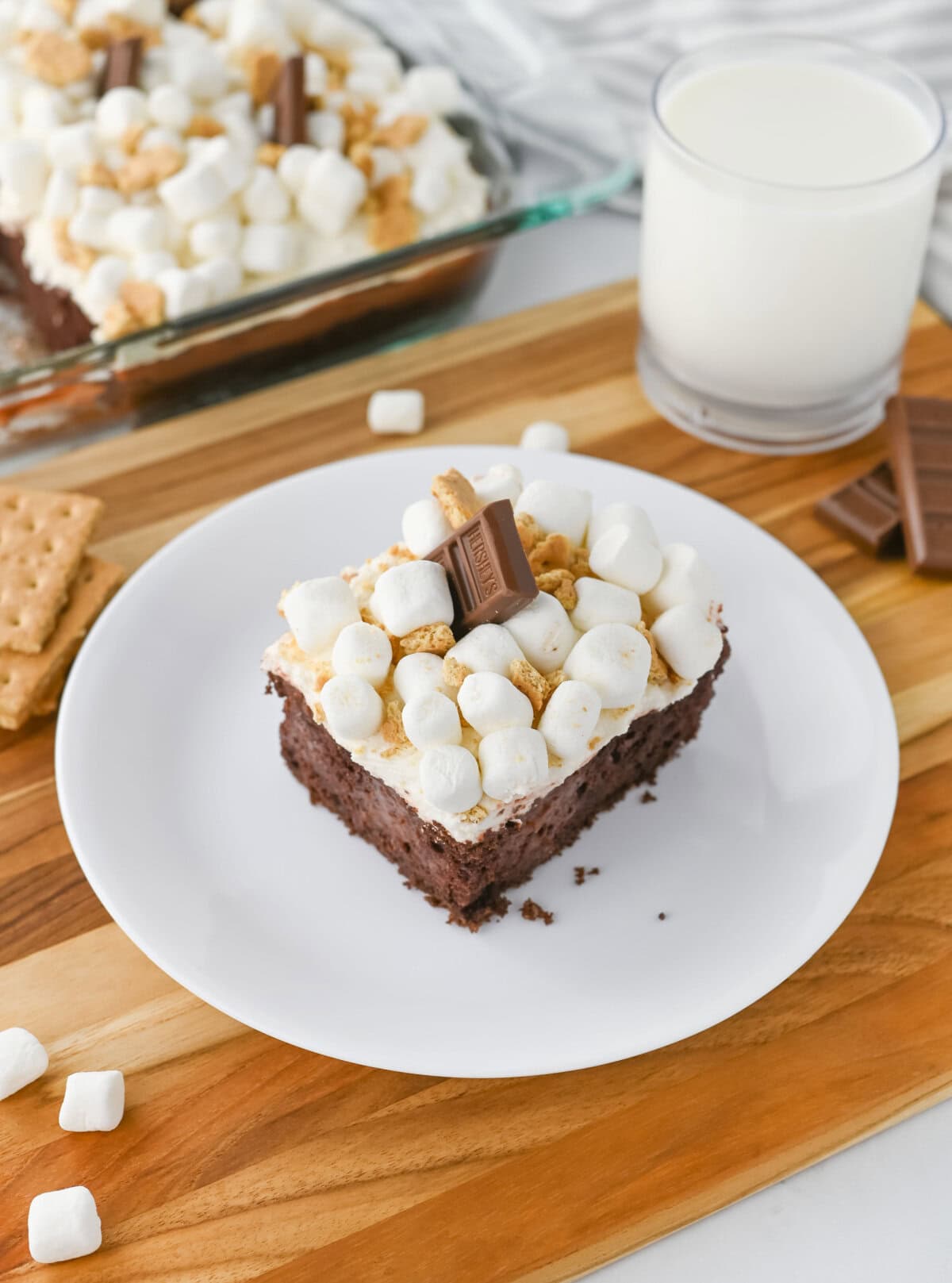 S'mores Poke Cake - Recipe photo by The Cookin Chicks