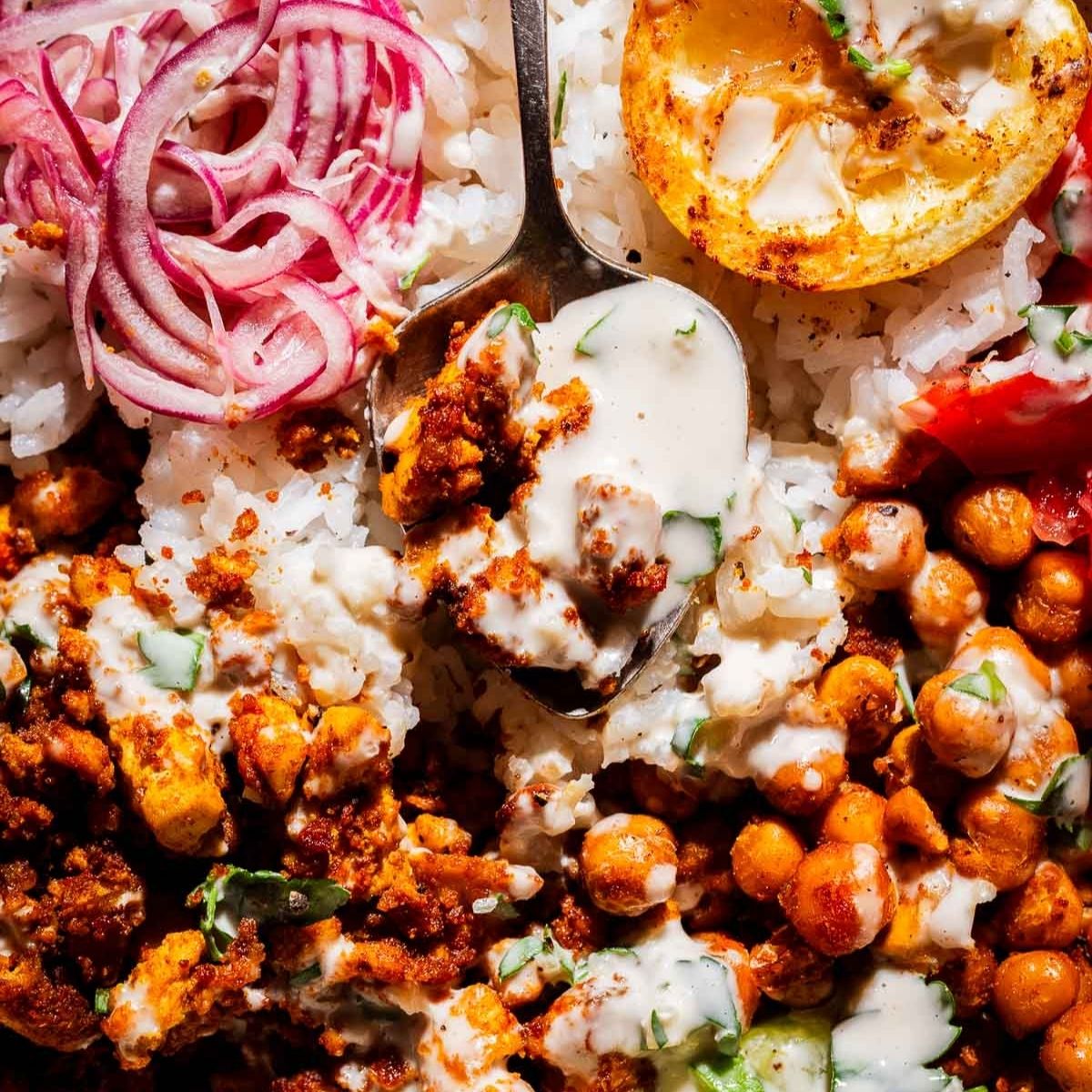 Chickpea and Tofu Shawarma Bowls - Recipe photo by moon and spoon and yum.