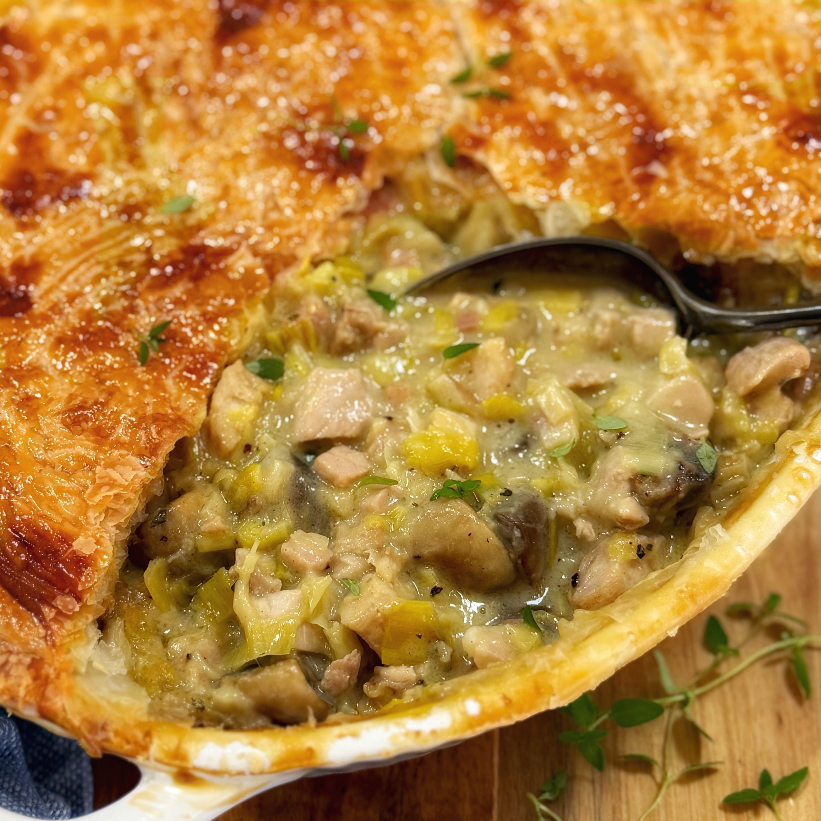 Chicken and Leek Pie with Mushrooms - Recipe photo by chef not required