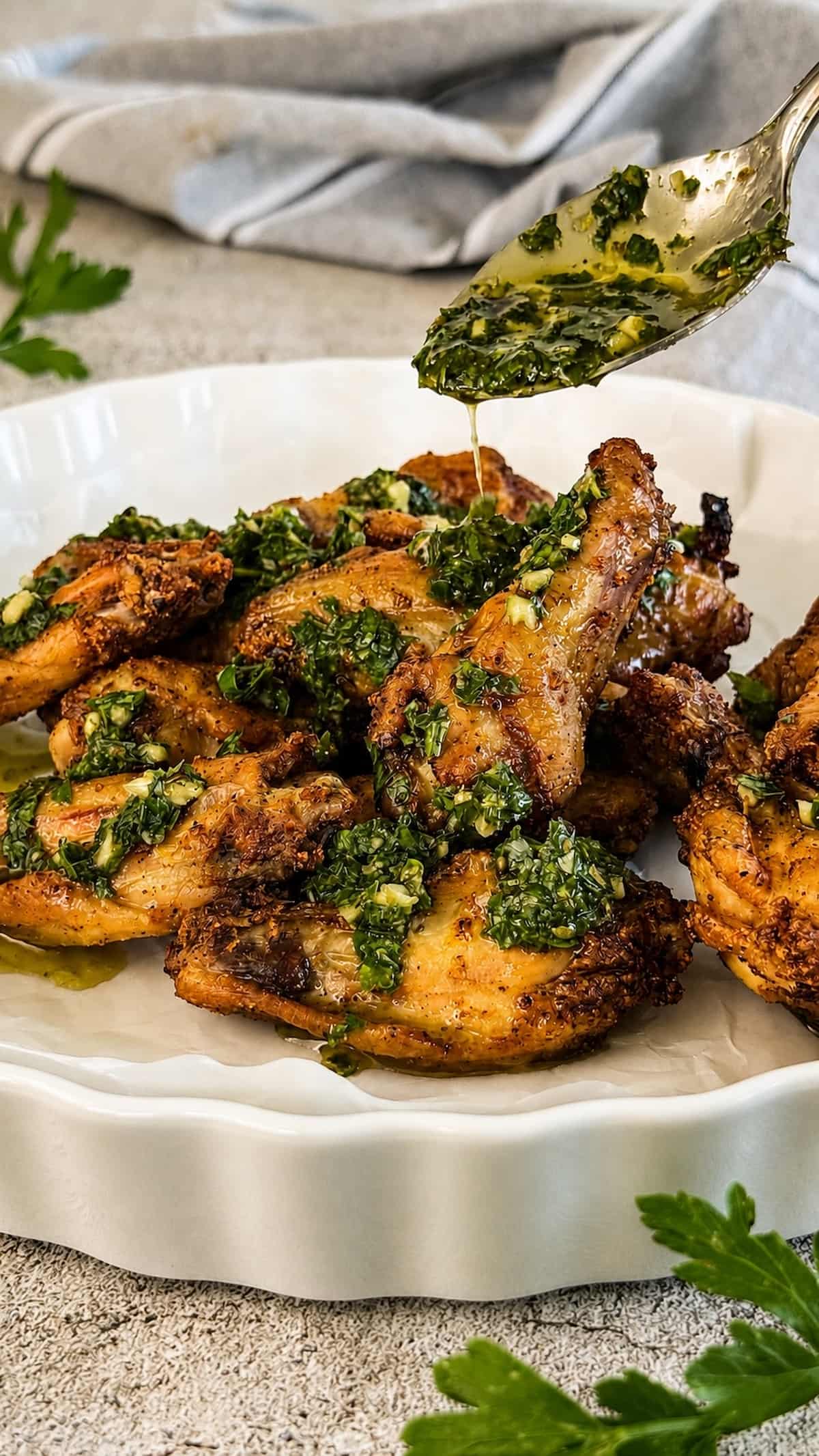 Chimichurri Chicken Wings - Recipe photo by Hip Hip Gourmet
