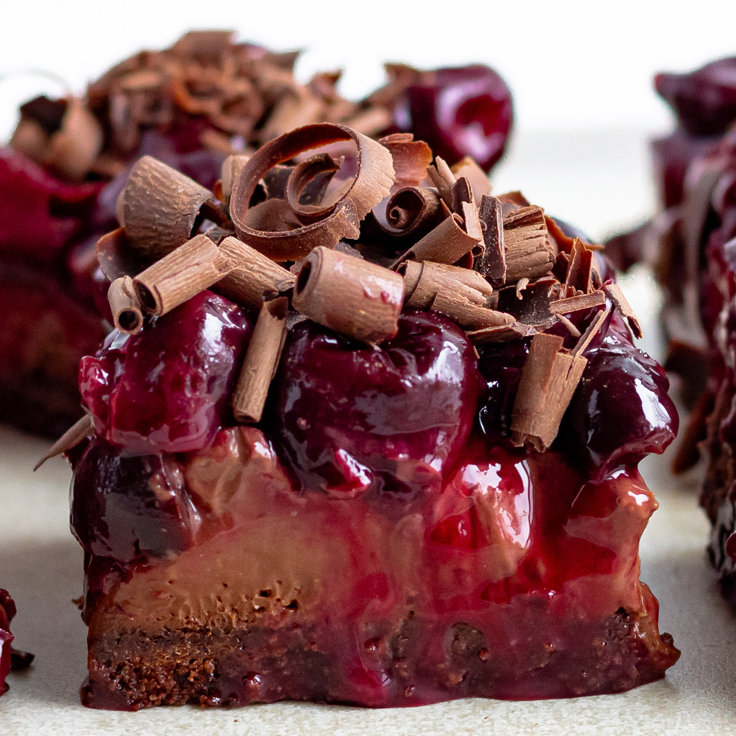 Chocolate Cherry Cheesecake Bars - Recipe photo by mapleandmango